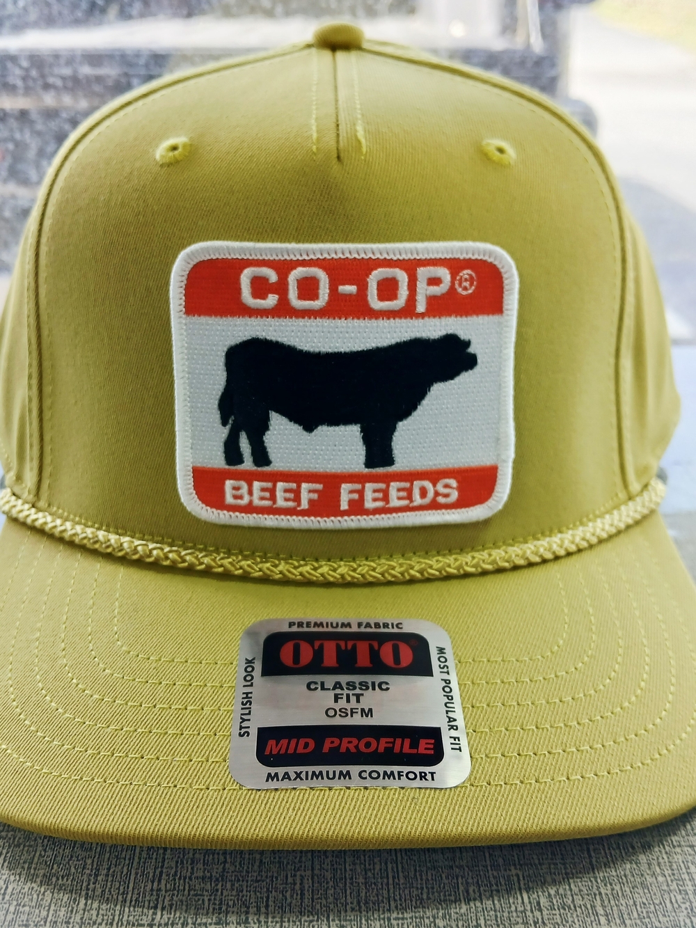 OTTO Yellow CO-OP Beef Feeds Patch Trucker Hat